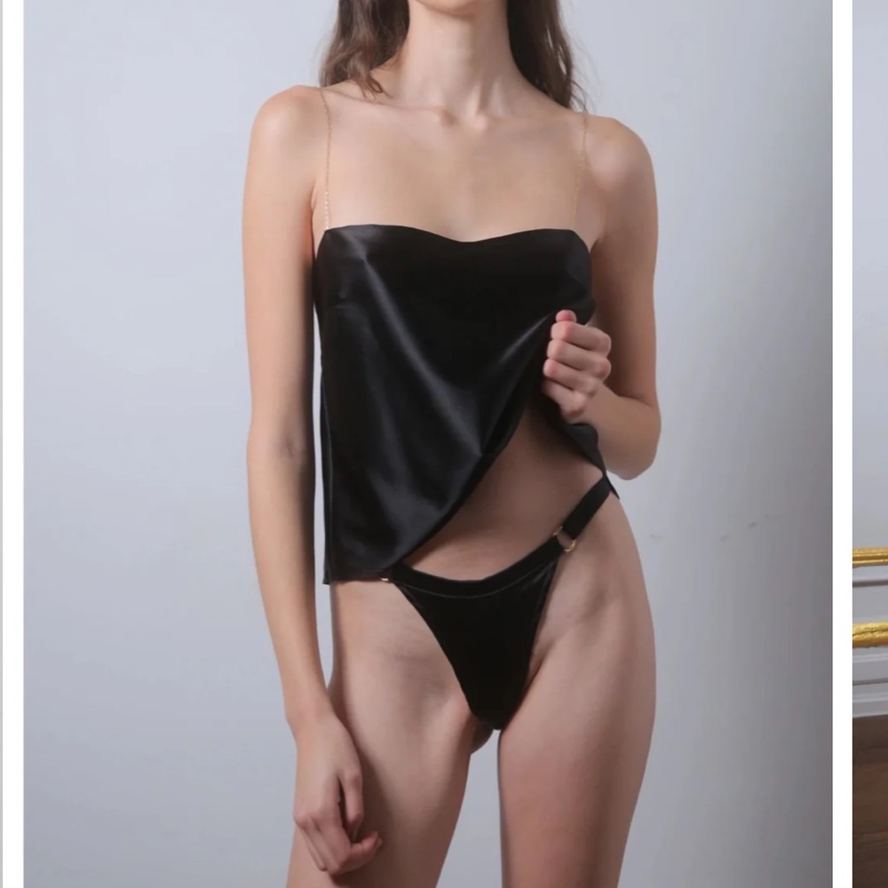 Silk Black Satin Cami Tank